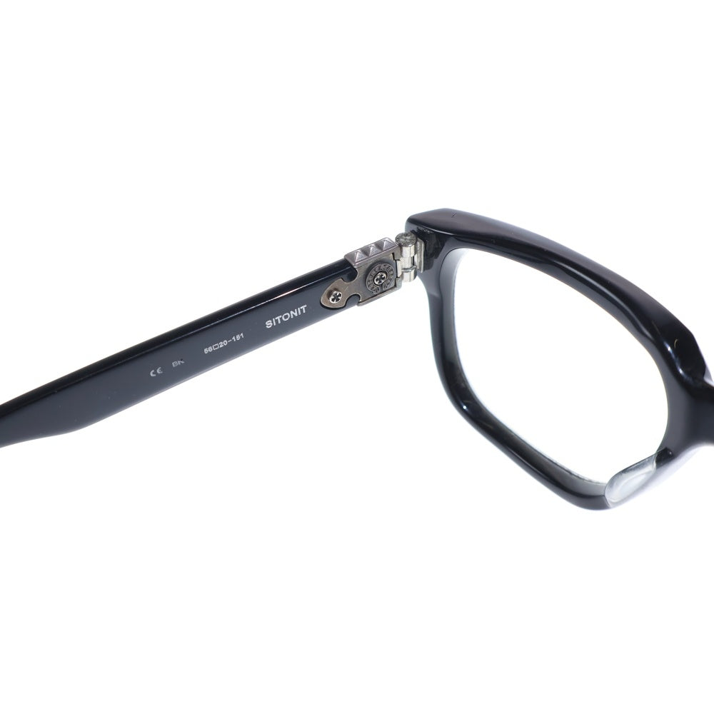 CHROME HEARTS(クロムハーツ) SITONIT CHプラステンプルウェリントンサングラス アイウェア ブラック/シルバー
