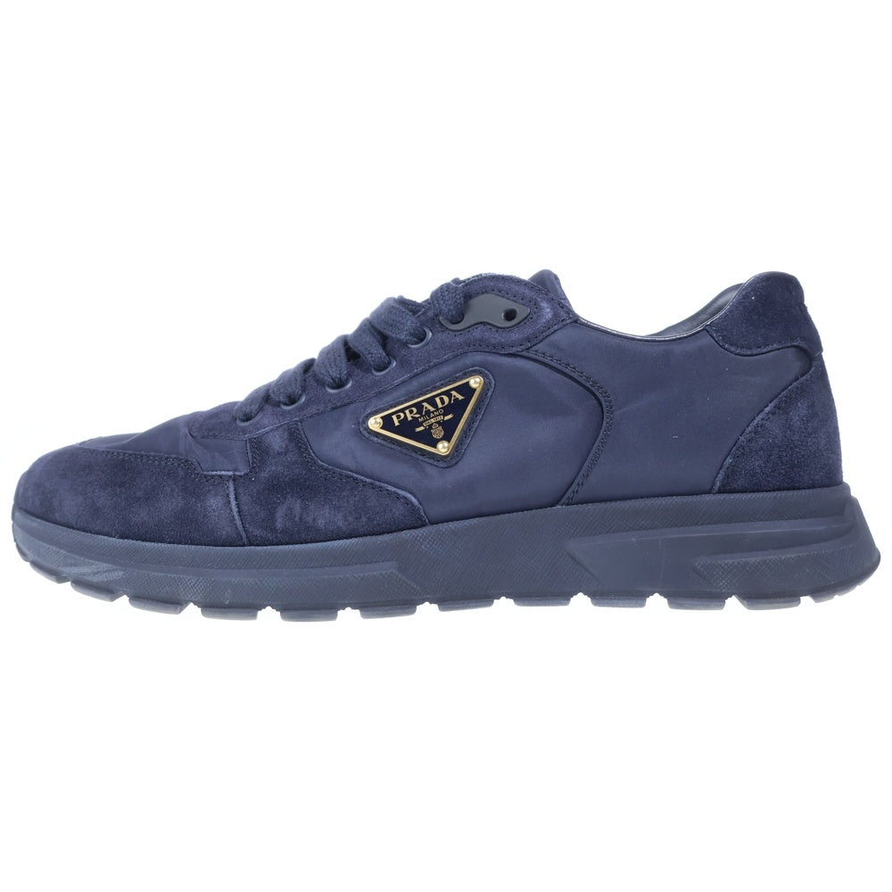 PRADA(プラダ) RE NYLON リナイロン スエードレザー切り替え ローカットスニーカー ネイビー 2EE436