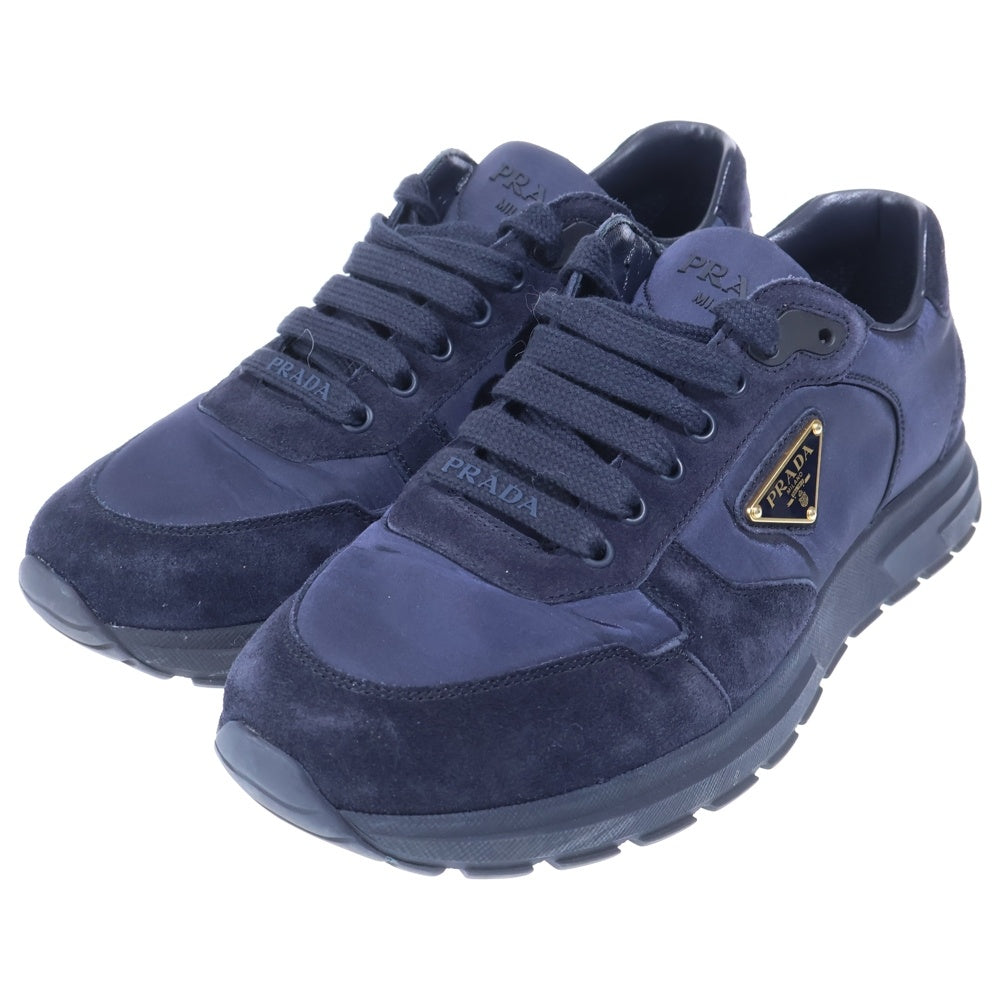 PRADA(プラダ) RE NYLON リナイロン スエードレザー切り替え ローカットスニーカー ネイビー 2EE436