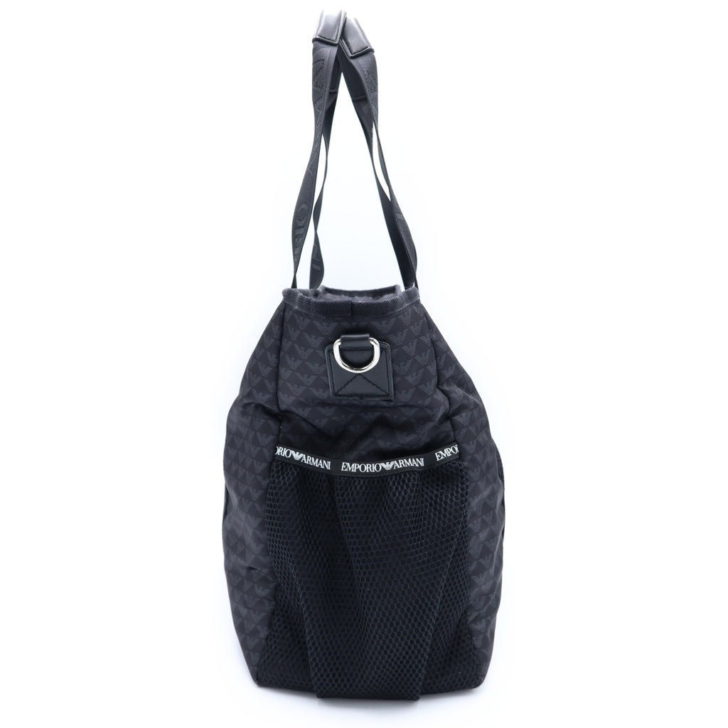 ARMANI(アルマーニ) ナイロン 総柄 2WAY トートバッグ ブラック レディース