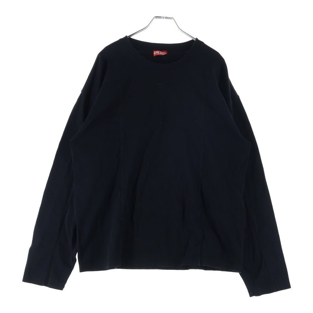 DIESEL(ディーゼル) 26SS T-BOXT-LS-INT ロゴ刺繍 長袖カットソー Tシャツ ブラック A19444