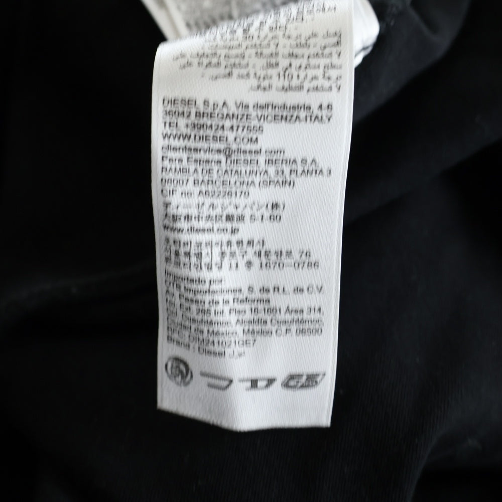DIESEL(ディーゼル) 26SS T-BOXT-LS-INT ロゴ刺繍 長袖カットソー Tシャツ ブラック A19444
