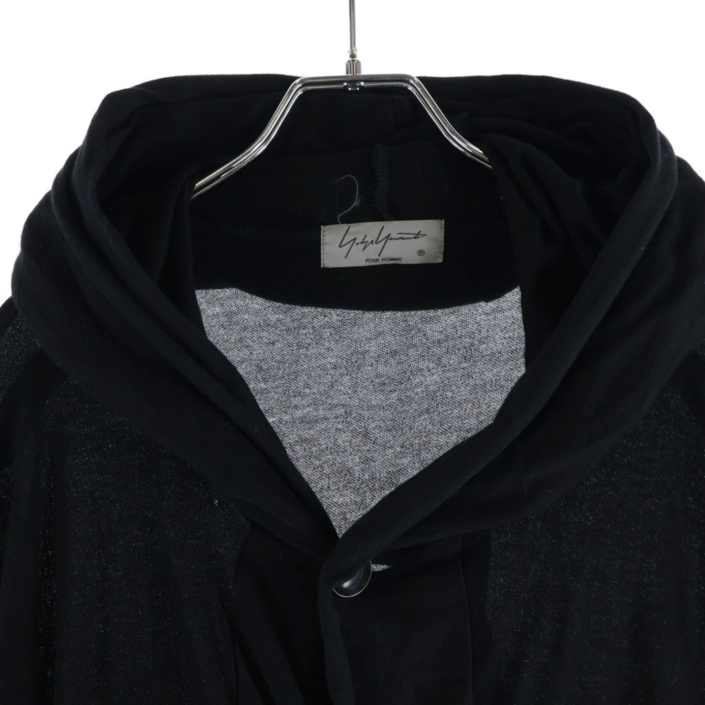 Yohji Yamamoto POUR HOMME(ヨウジヤマモト プールオム) 19SS ダブルフェイス ロングフーディ ブラック HH-T78-979