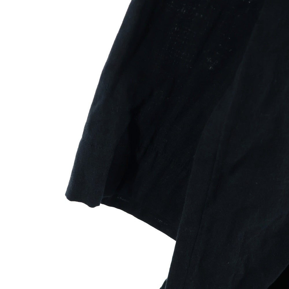 Yohji Yamamoto POUR HOMME(ヨウジヤマモト プールオム) 18SS レイヤード ノーカラー 長袖 シャツ ブラック HW-B61-037