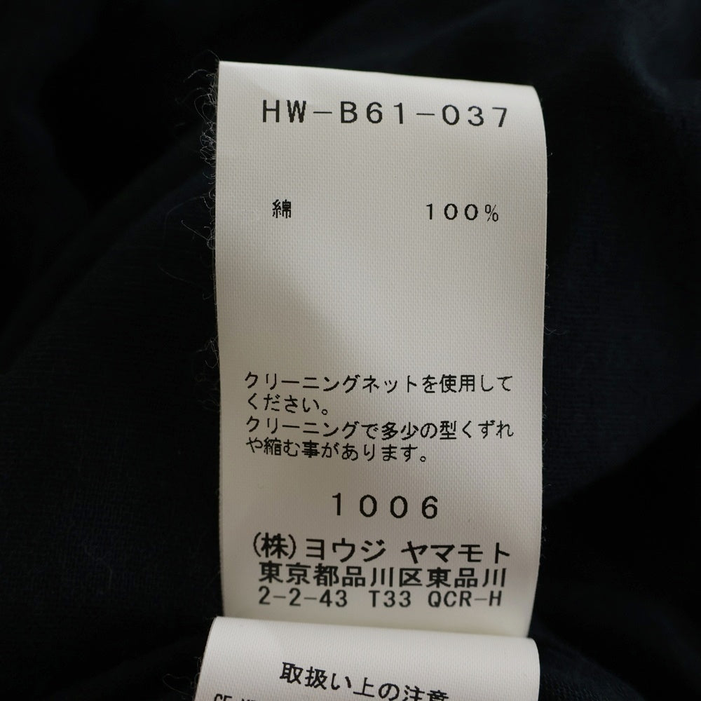 Yohji Yamamoto POUR HOMME(ヨウジヤマモト プールオム) 18SS レイヤード ノーカラー 長袖 シャツ ブラック HW-B61-037