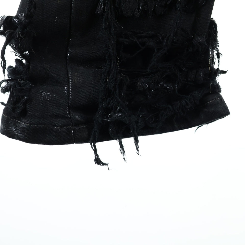 DRKSHDW(ダークシャドウ) 22AW デトロイトカット デニムパンツ ダメージジーンズ クラッシュデニム スキニー ブラック DU02B4366-SBFLS