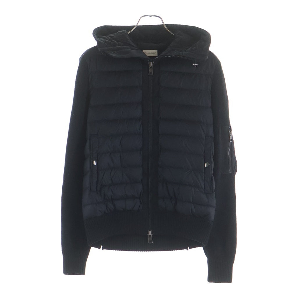 MONCLER(モンクレール) 18AW MAGLIONE TRICOT CARDIGAN アームニット切替 ナイロン ダウンジャケット ブラック D20919402800