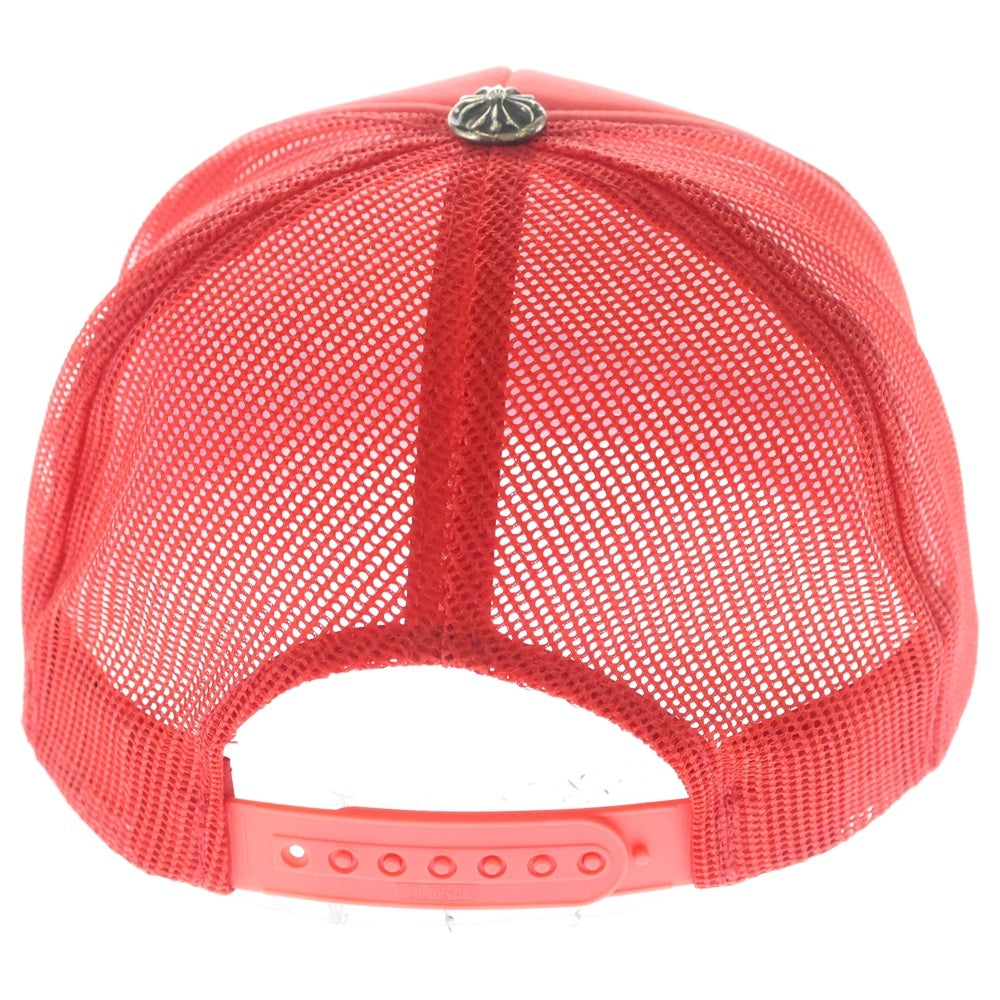 CHROME HEARTS(クロムハーツ) TRUCKER CAP FUCKパッチ クロスボール メッシュ トラッカーキャップ レッド