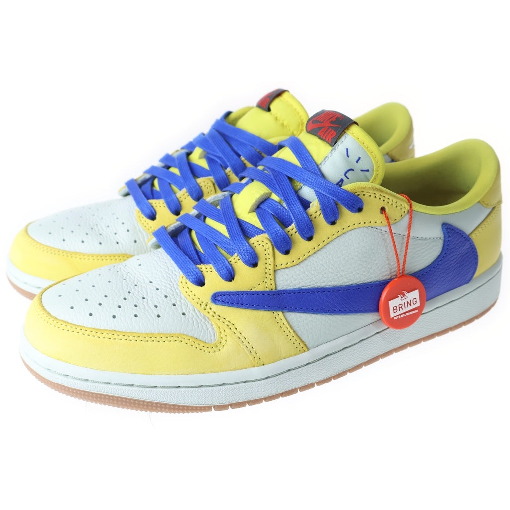 NIKE(ナイキ) ×TRAVIS SCOTT WMNS AIR JORDAN 1 RETRO LOW OG Canary トラヴィススコット ウィメンズ エアジョーダン1 ローカットスニーカー US10.5/27.5cm DZ4137-700