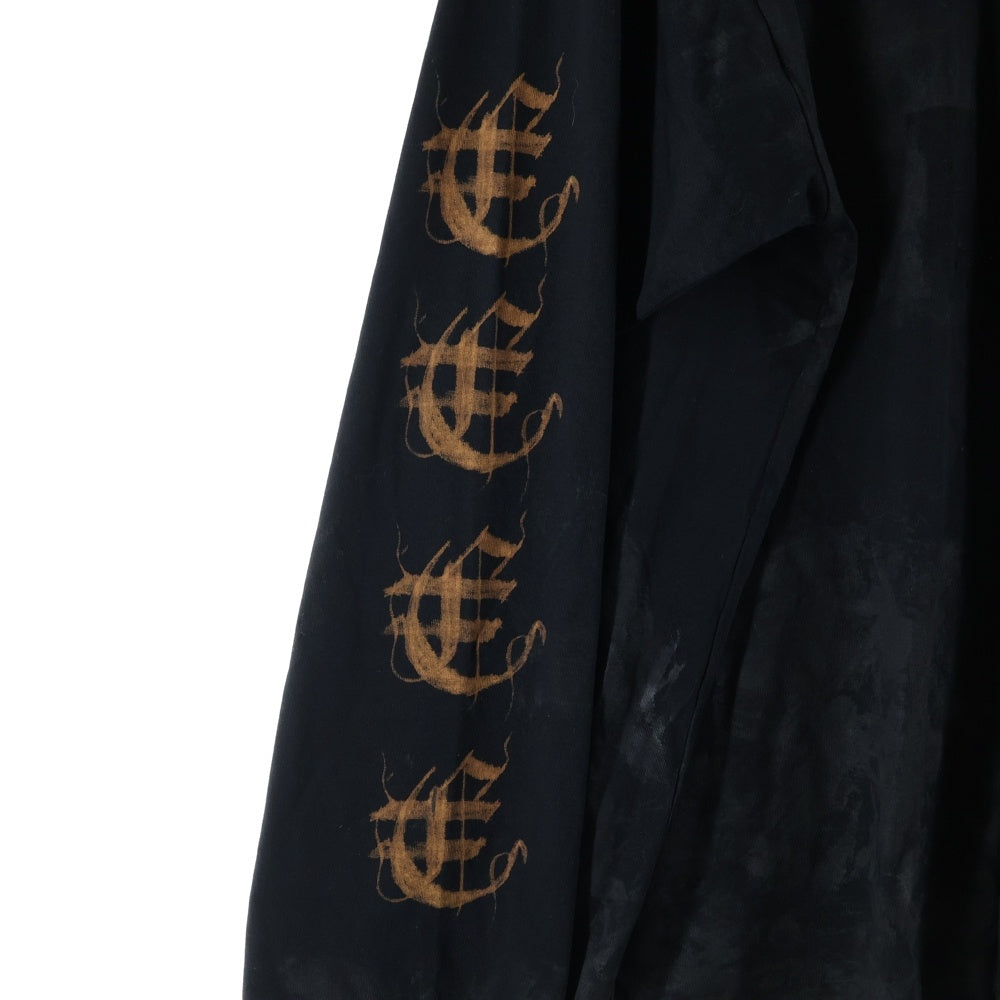 BALENCIAGA(バレンシアガ) 23AW ヘビーメタルロゴ ダメージ加工 長袖Tシャツ ロンT ブラック 739783 TOVE1