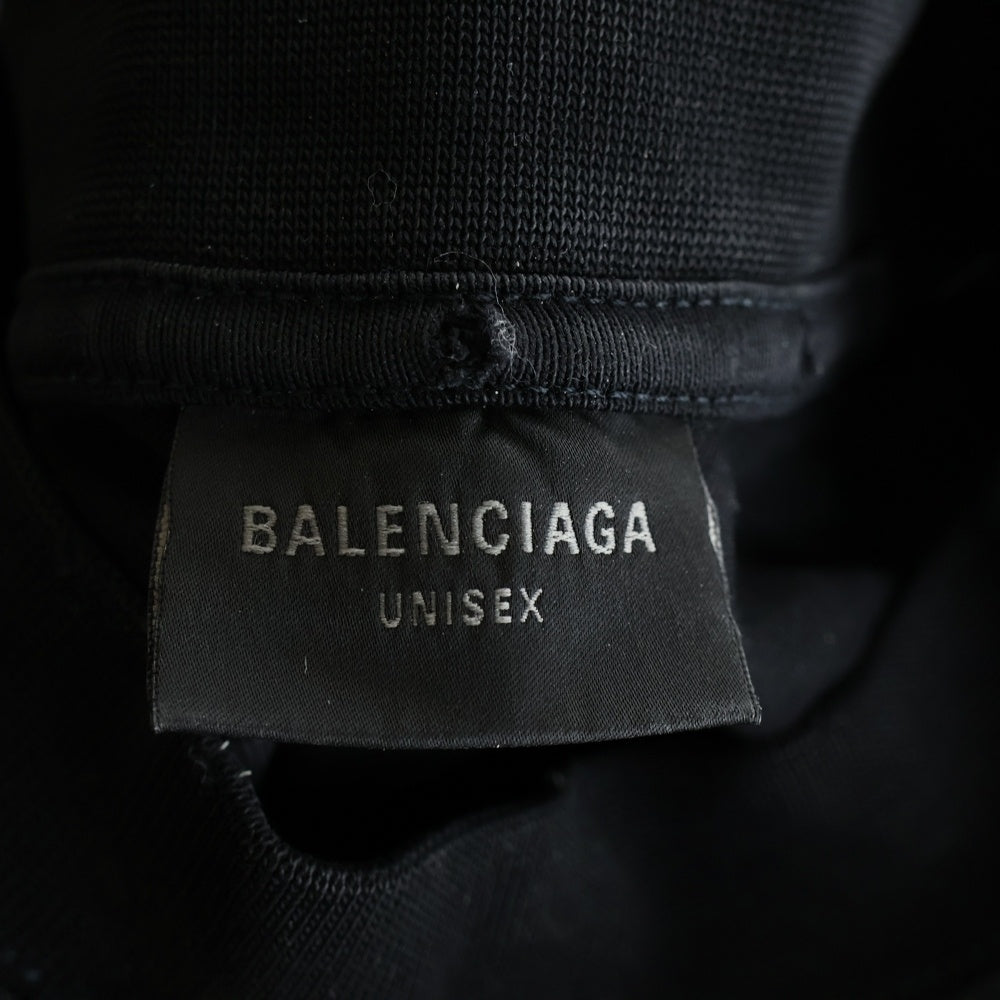 BALENCIAGA(バレンシアガ) 23SS PARIS MOON パリスムーン ユーズド加工 オーバーサイズ 半袖Tシャツ ブラック 739028 TOVE4