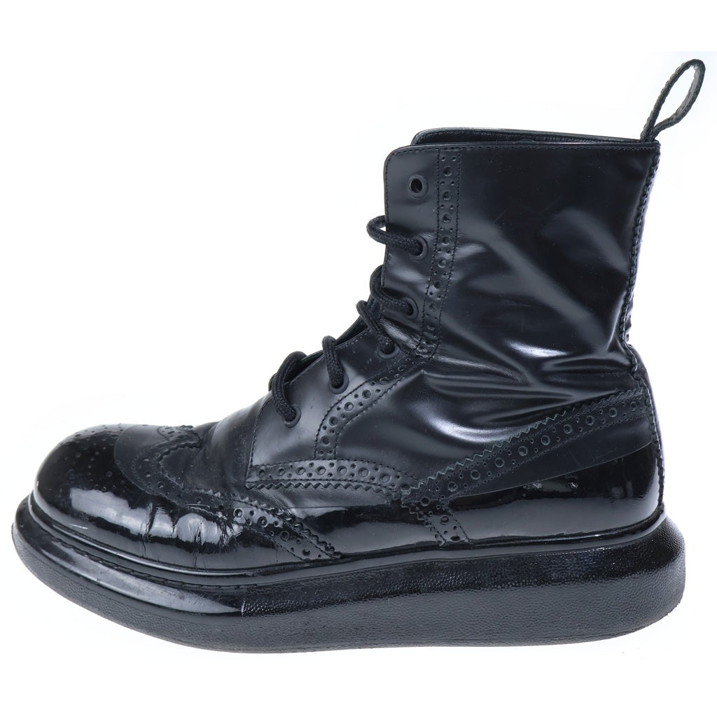 Alexander McQueen(アレキサンダーマックイーン) ウィングチップ レースアップ ブーツ ブラック 628810
