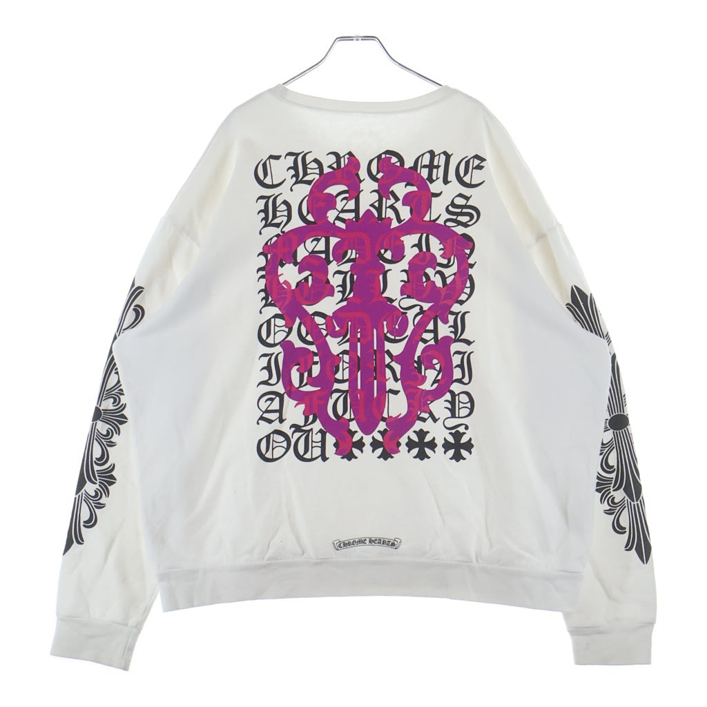 CHROME HEARTS(クロムハーツ) DAGGER EYE CHART SWTSHRT ダガーアイチャートスウェットトレーナー フローラルクロスプリント ホワイト