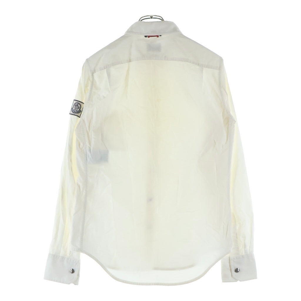 MONCLER(モンクレール) CAMICIA アームワッペンロゴ スナップボタン 長袖 シャツ ホワイト 423915202000