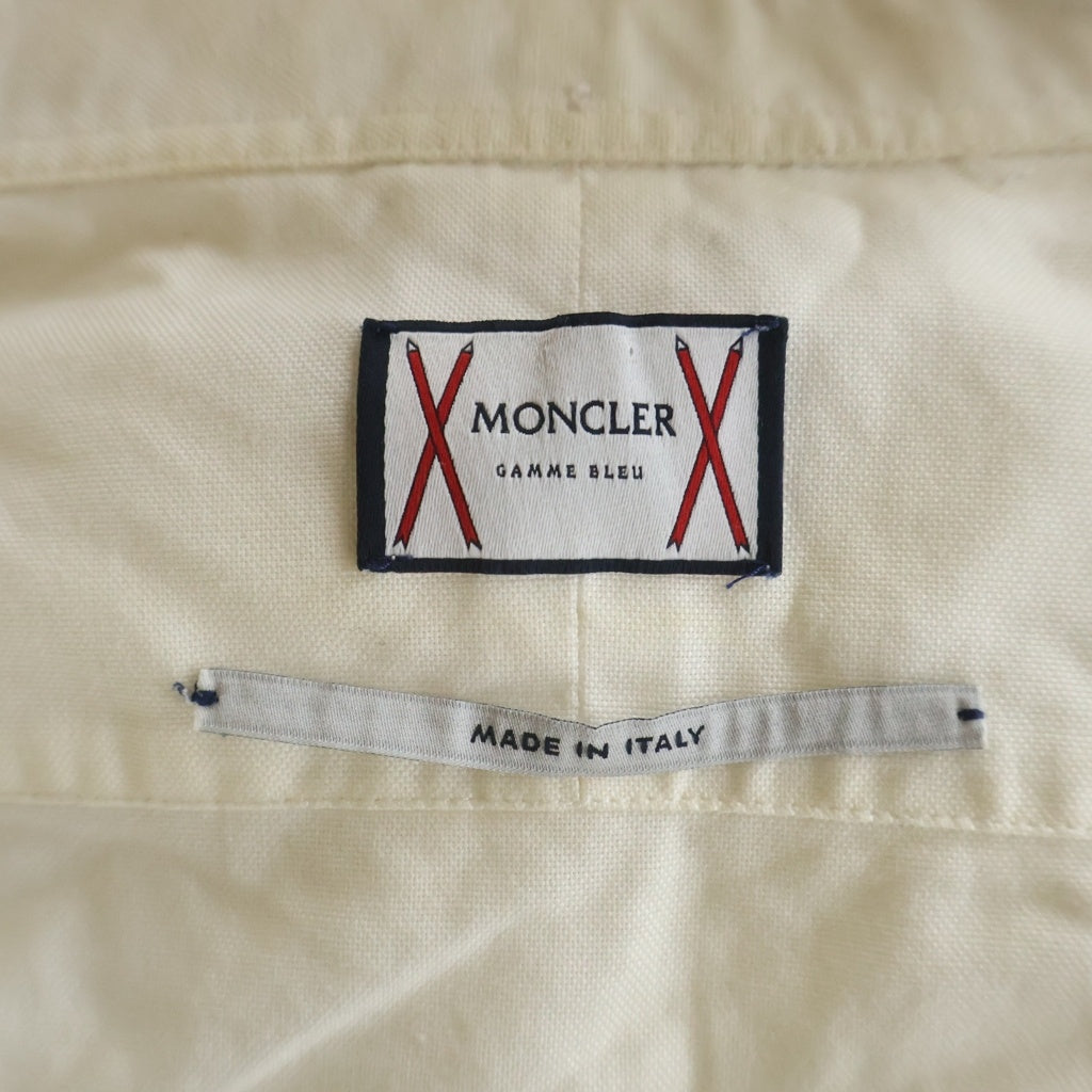 MONCLER(モンクレール) CAMICIA アームワッペンロゴ スナップボタン 長袖 シャツ ホワイト 423915202000