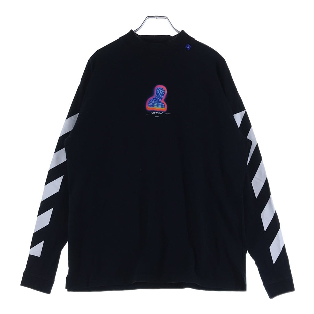 OFF-WHITE(オフホワイト) DIAG THERMO MEN OVER MOCK TEE ダイアグ サーモ メン オーバー モック 長袖Tシャツ ブラック OMAB032E19185006