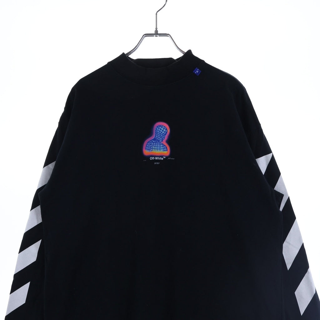 OFF-WHITE(オフホワイト) DIAG THERMO MEN OVER MOCK TEE ダイアグ サーモ メン オーバー モック 長袖Tシャツ ブラック OMAB032E19185006