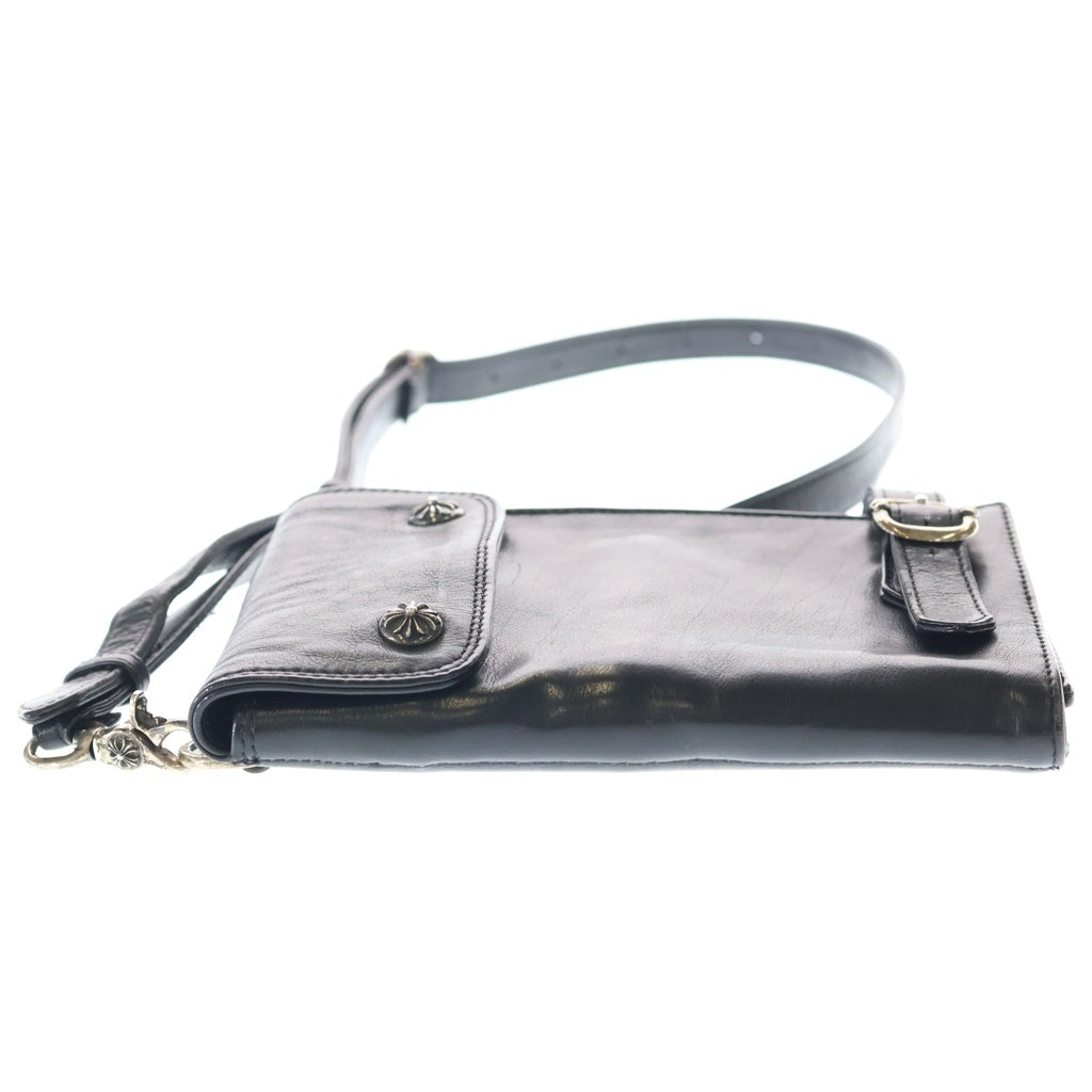 CHROME HEARTS(クロムハーツ) シザーケース クロスボールクリップ ガンスリンガーベルト レザー ショルダーバッグ ブラック