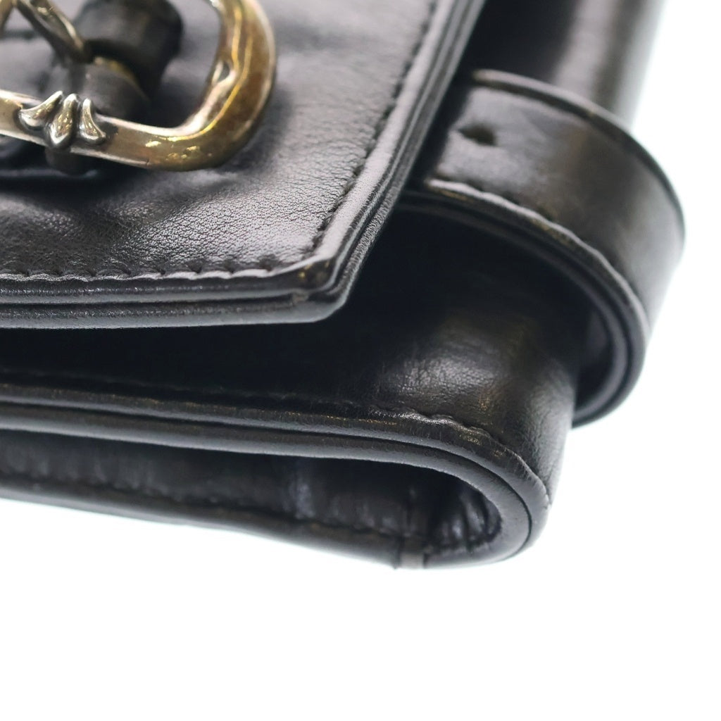 CHROME HEARTS(クロムハーツ) シザーケース クロスボールクリップ ガンスリンガーベルト レザー ショルダーバッグ ブラック