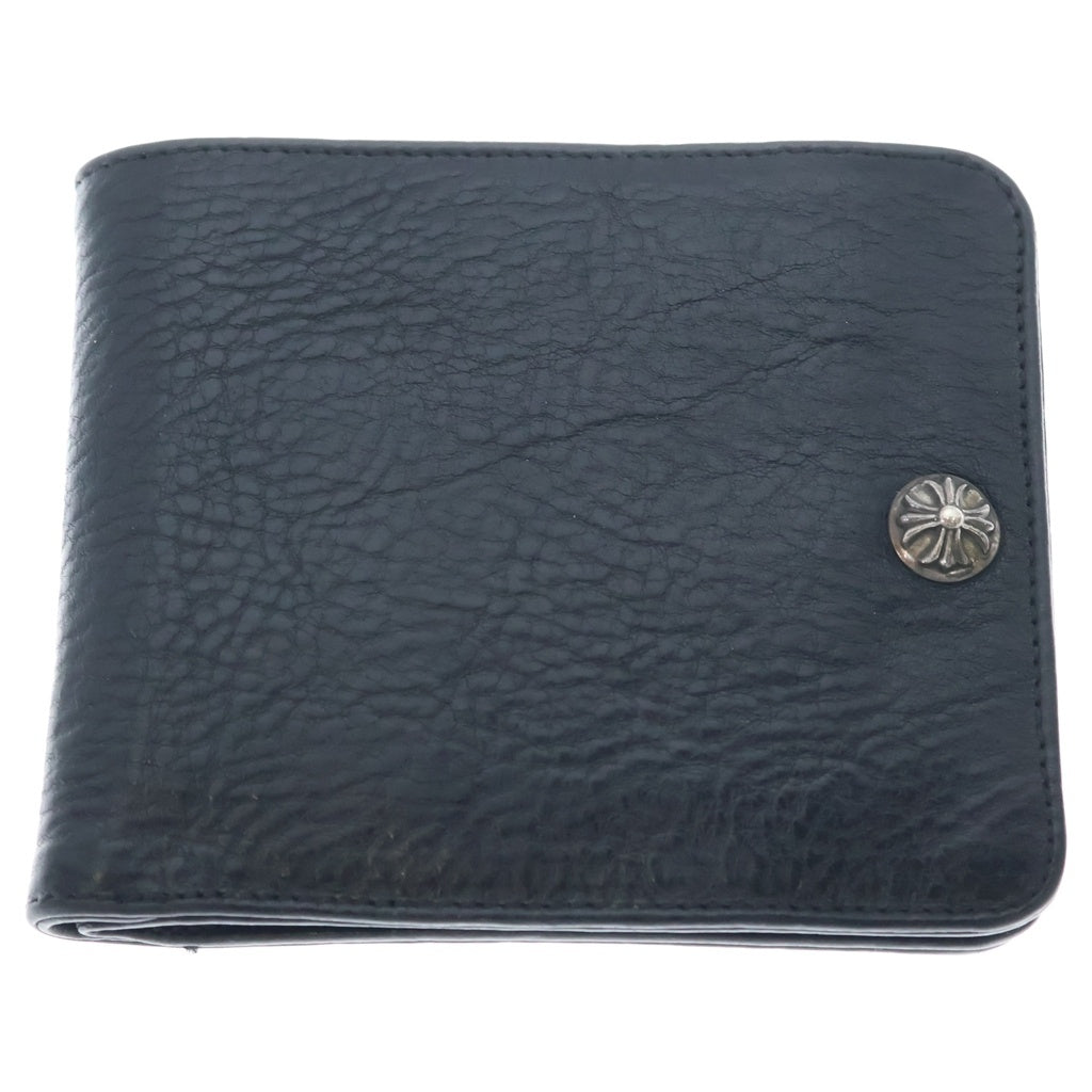 CHROME HEARTS(クロムハーツ) 1SNAP 1スナップ クロス ボールボタン レザーウォレット 財布 ブラック BCA361