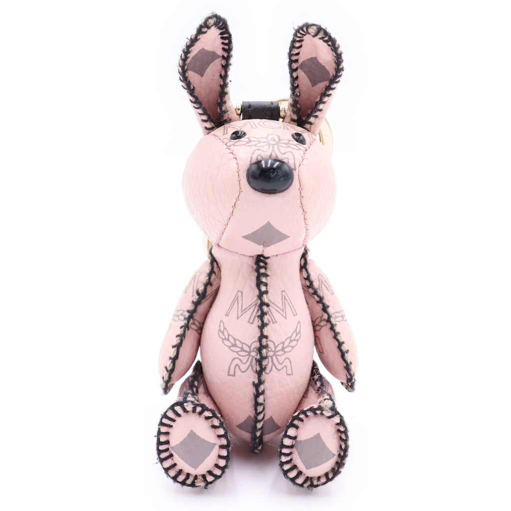 MCM(エム シー エム) ロゴグラム アニマルキーホルダー ウサギ バッグチャーム ピンク MYZ 8AVI38 QH001 レディース
