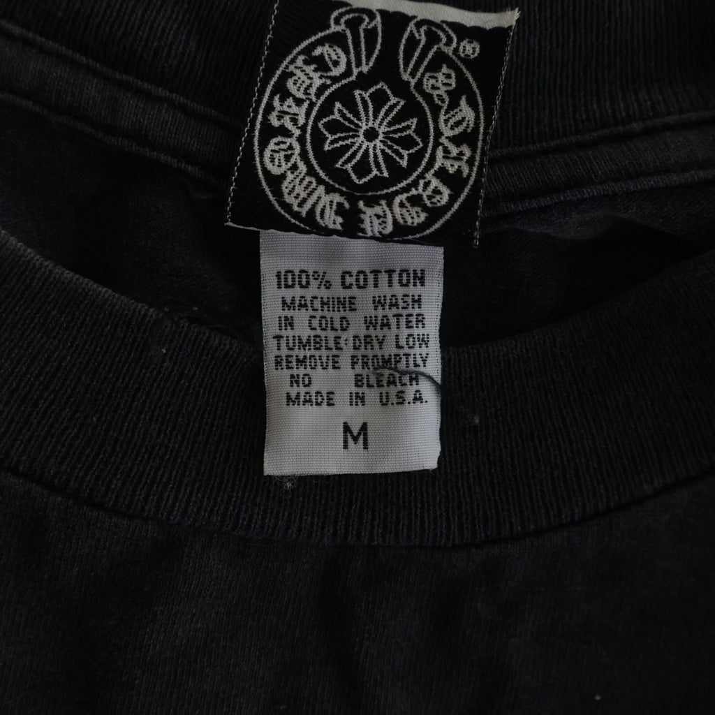 CHROME HEARTS(クロムハーツ) OLD CH T-SHIRT スクロールラベルプリント クルーネック ポケット 半袖Tシャツカットソー ブラック