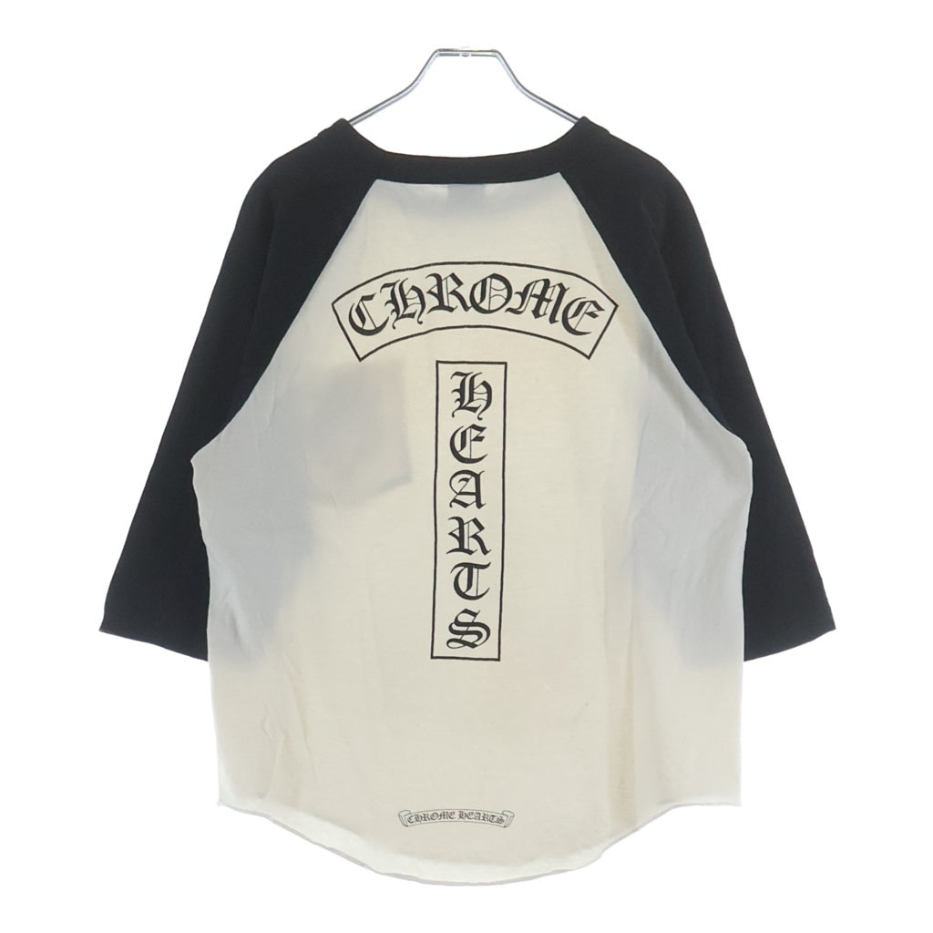 CHROME HEARTS(クロムハーツ) OLD T BAR ティーバースクロールラベル バックプリント ラグランTシャツ ホワイト/ブラック