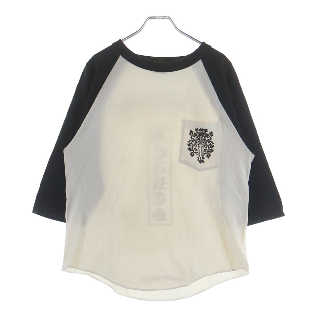 CHROME HEARTS(クロムハーツ) OLD T BAR ティーバースクロールラベル バックプリント ラグランTシャツ ホワイト/ブラック