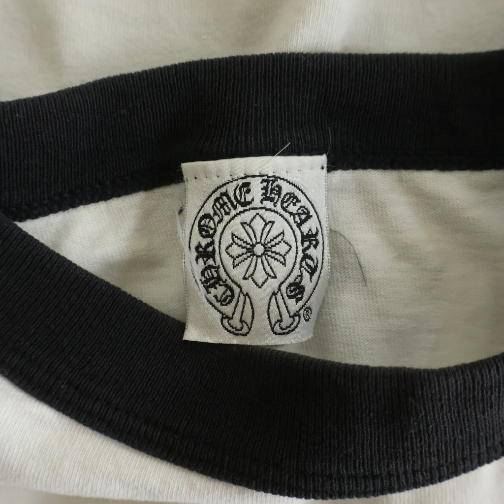CHROME HEARTS(クロムハーツ) OLD T BAR ティーバースクロールラベル バックプリント ラグランTシャツ ホワイト/ブラック