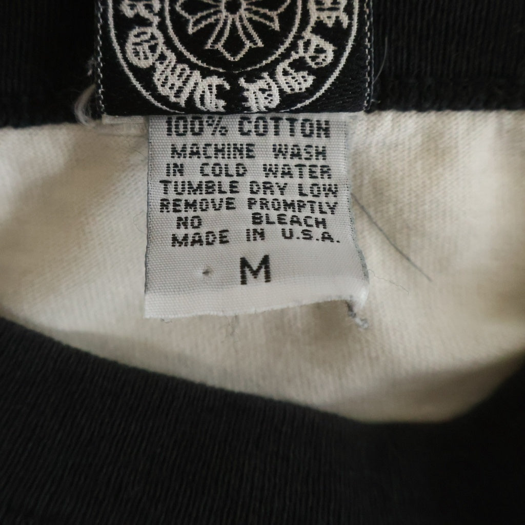 CHROME HEARTS(クロムハーツ) OLD T BAR ティーバースクロールラベル バックプリント ラグランTシャツ ホワイト/ブラック