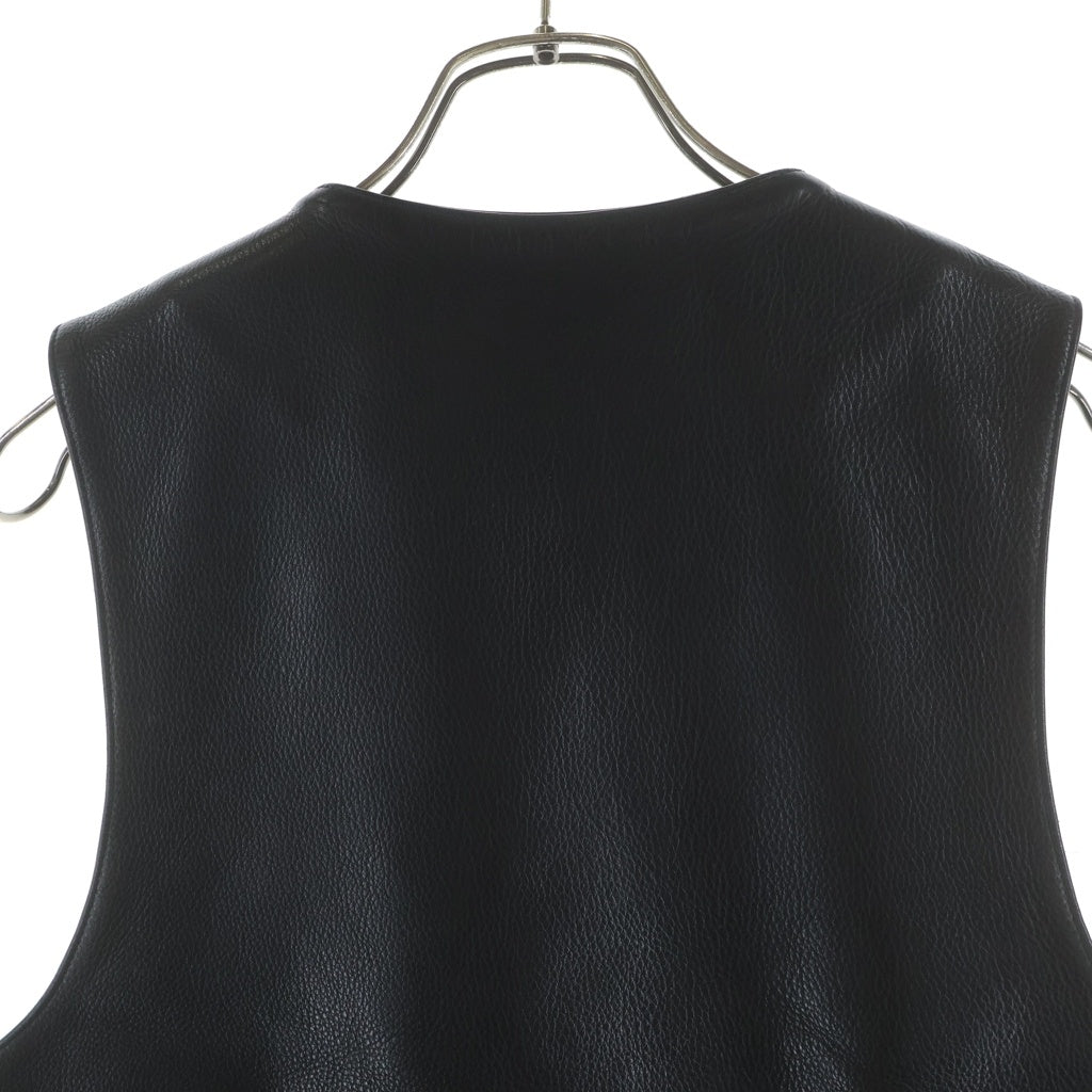 CHROME HEARTS(クロムハーツ) 6B FRNT ZIP サイドレースアップダガージップアップレザーベスト