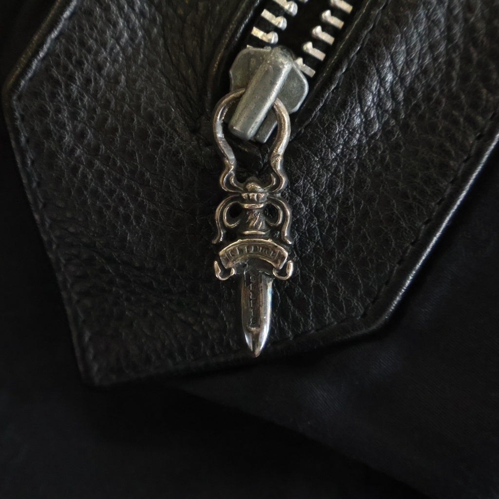 CHROME HEARTS(クロムハーツ) 6B FRNT ZIP サイドレースアップダガージップアップレザーベスト