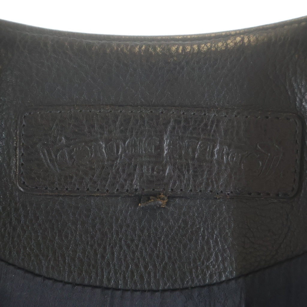 CHROME HEARTS(クロムハーツ) 6B FRNT ZIP サイドレースアップダガージップアップレザーベスト