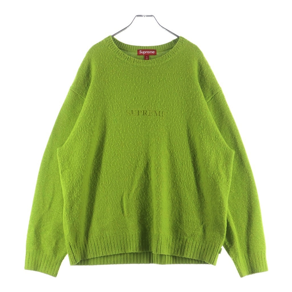 SUPREME(シュプリーム) 23AW Pilled Sweater パイルド ロゴデザイン クルーネック ニット セーター グリーン