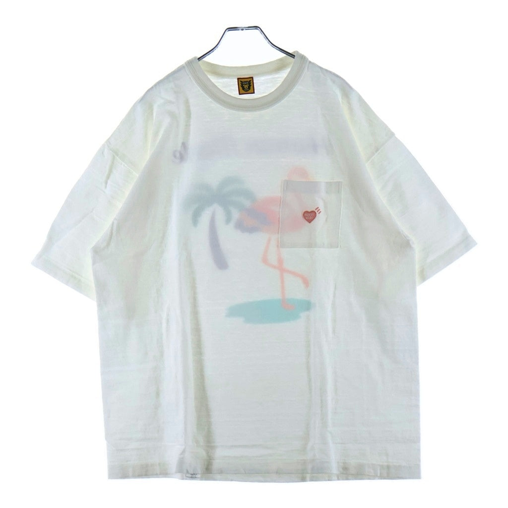 HUMAN MADE(ヒューマンメイド) FLAMINGO POCKET T-SHIRT フラミンゴポケット クルーネック カットソー 半袖Tシャツ ブラウン HM23CS040
