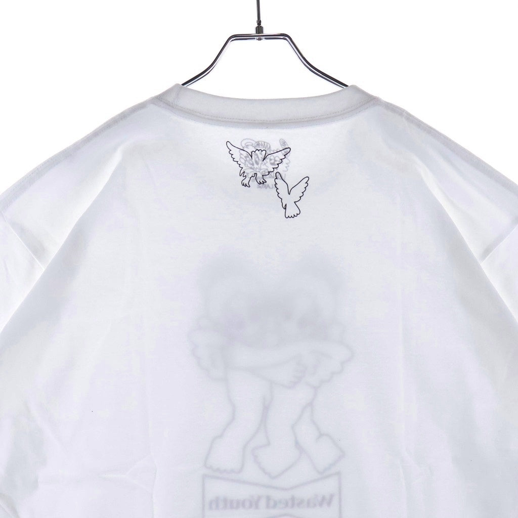 WASTED YOUTH(ウェイステッドユース) ×TAPPEI タッペイ ロゴデザイン クルーネック カットソー 半袖Tシャツ ホワイト