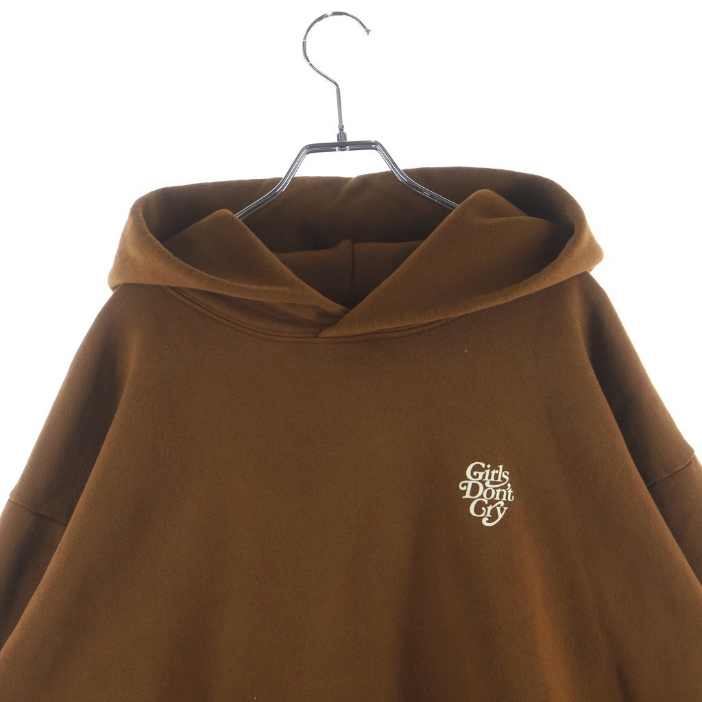 Girls Don't Cry(ガールズドントクライ) LOGO HOODIE ロゴプリント スウェット プルオーバー パーカー ブラウン