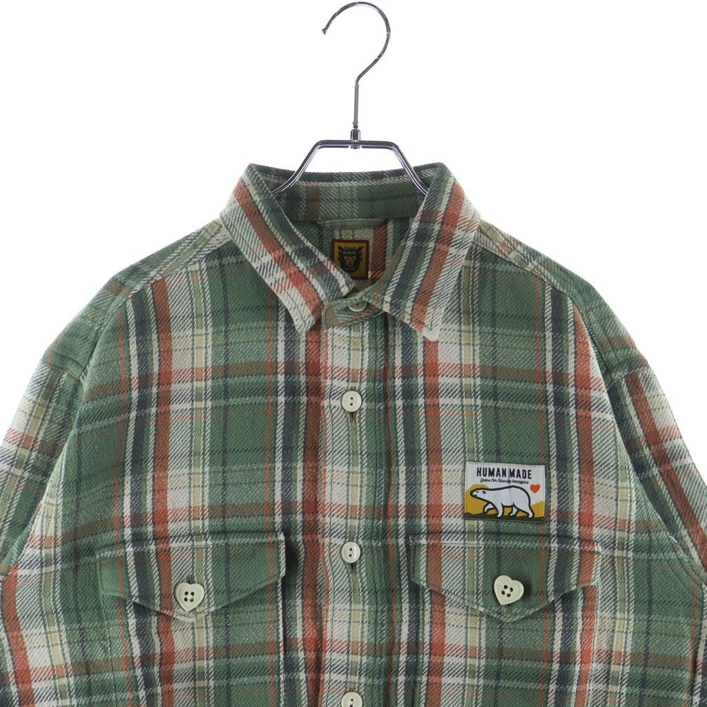HUMAN MADE(ヒューマンメイド) CHECK LONG SHIRT チェック柄 長袖シャツ グリーン HM26SH010