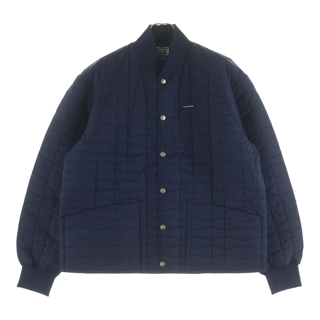 WASTED YOUTH(ウェイステッドユース) Quilt Puff Jacketロゴデザイン キルティング パファージャケット ブラック WY26JK006