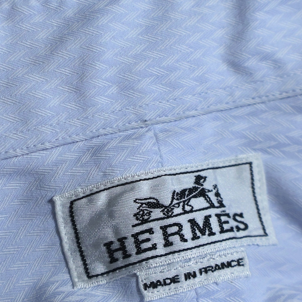 HERMES(エルメス) レギュラーカラー セリエボタン 長袖シャツ ブルー