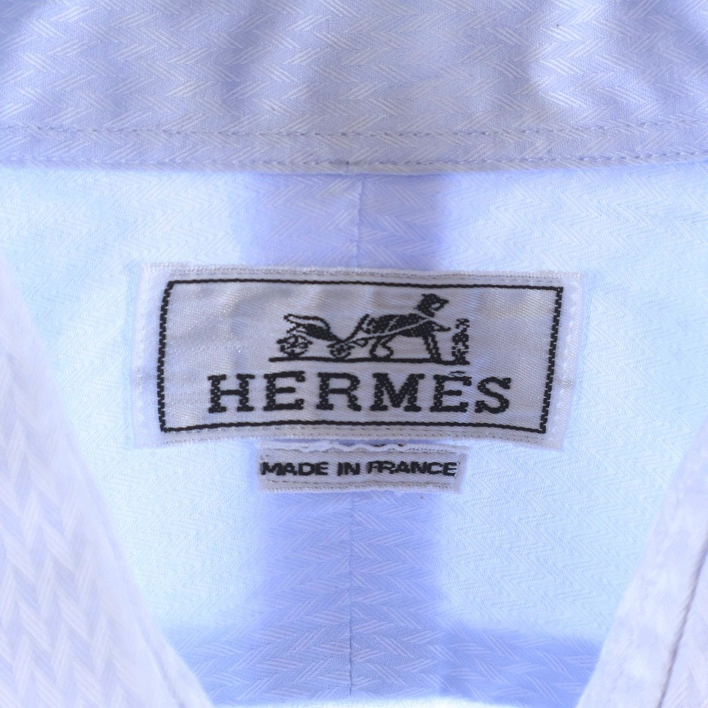 HERMES(エルメス) レギュラーカラー セリエボタン 長袖シャツ ブルー