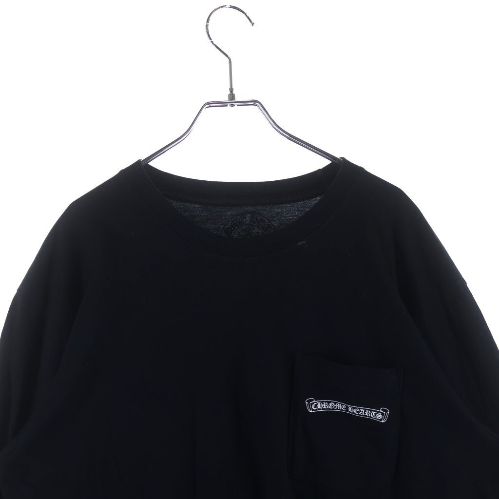 CHROME HEARTS(クロムハーツ) CH SCROLL LABEL スクロールラベル ロゴアームプリント長袖Tシャツ ブラック