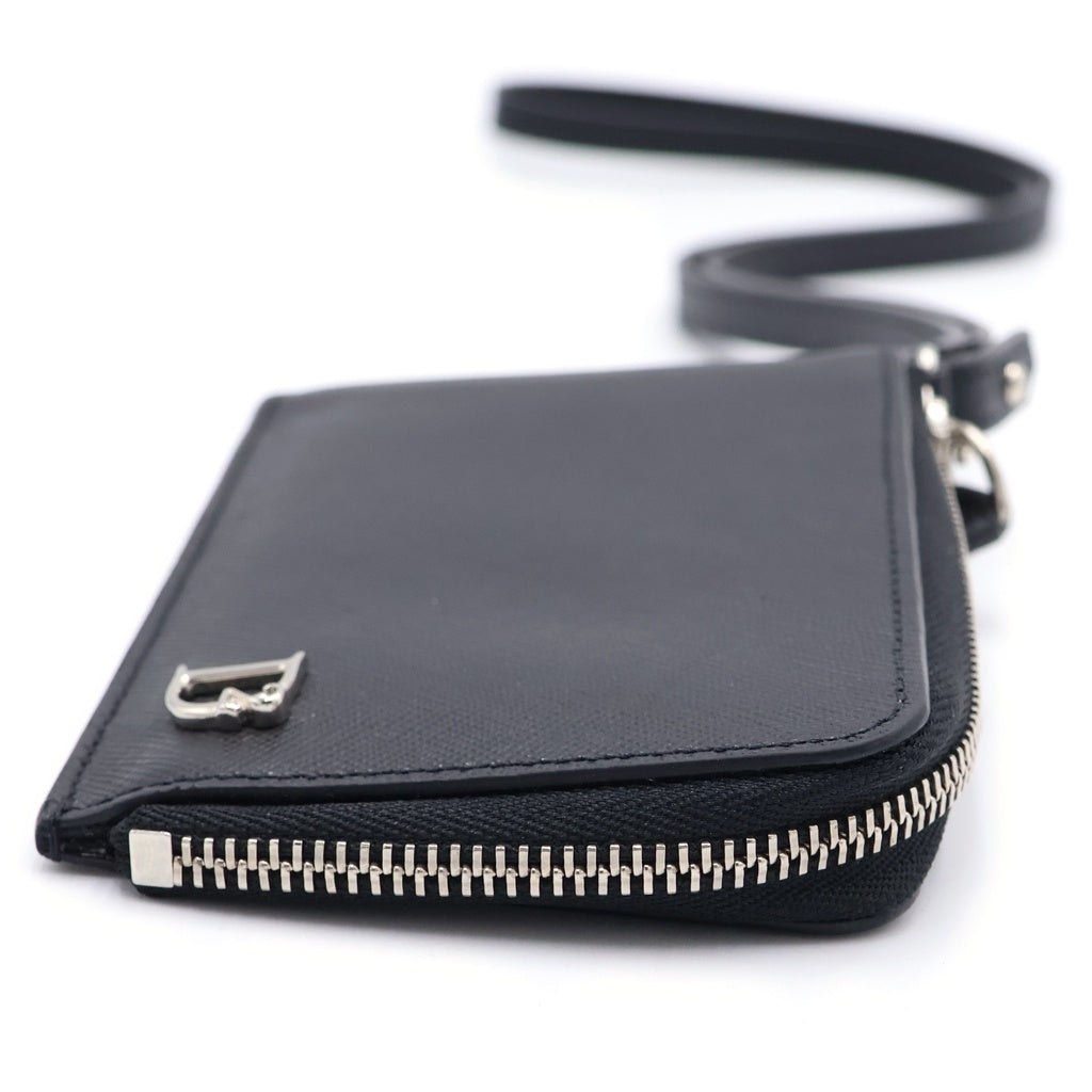 DSQUARED2(ディースクエアード) Black Wallet with neck strap ストラップ付レザーウォレット ブラック WAM0055 01501209 M480
