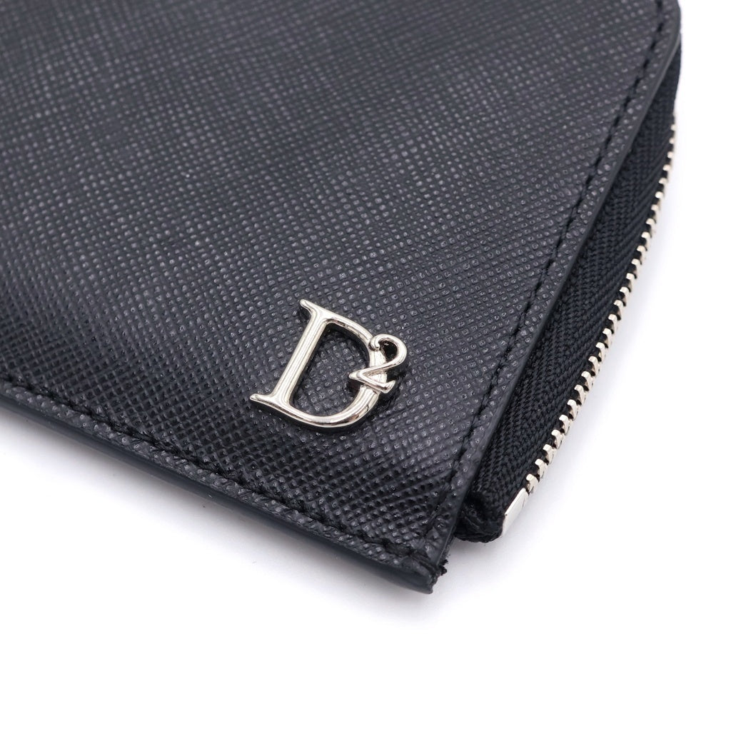 DSQUARED2(ディースクエアード) Black Wallet with neck strap ストラップ付レザーウォレット ブラック WAM0055 01501209 M480