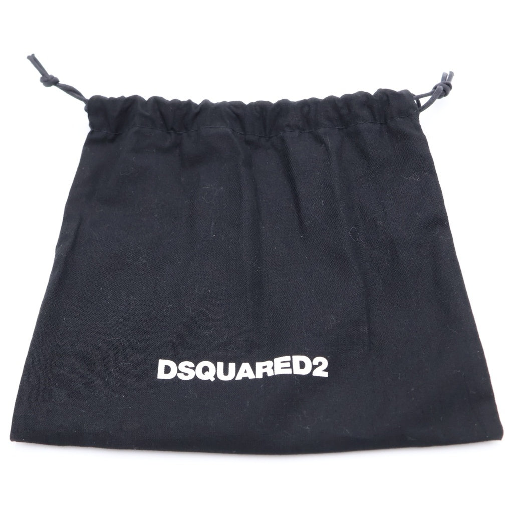 DSQUARED2(ディースクエアード) Black Wallet with neck strap ストラップ付レザーウォレット ブラック WAM0055 01501209 M480