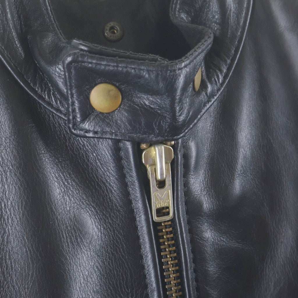VANSON(バンソン) カウレザー シングルライダースジャケット ブラック