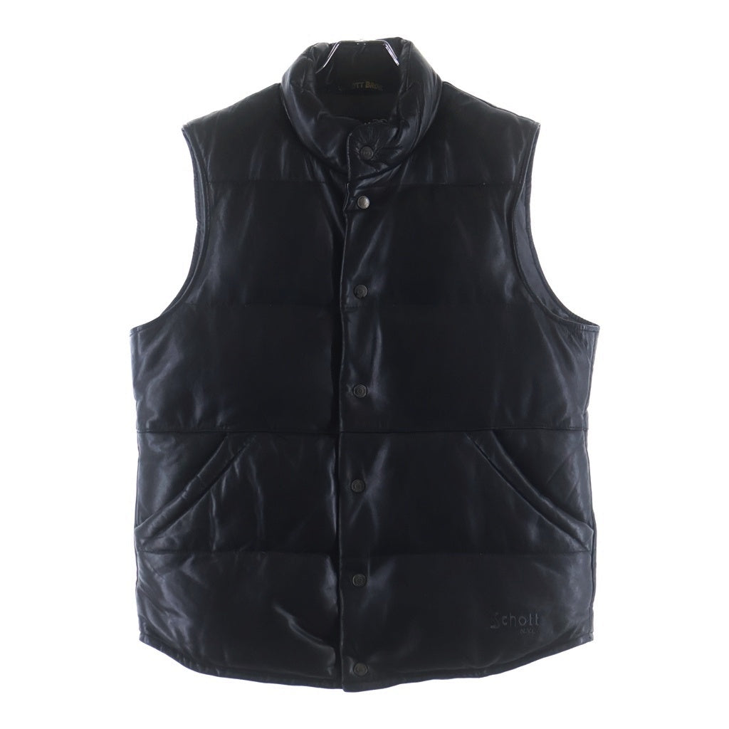 SCHOTT(ショット) シープレザー スナップ ダウン ブラック 3111015