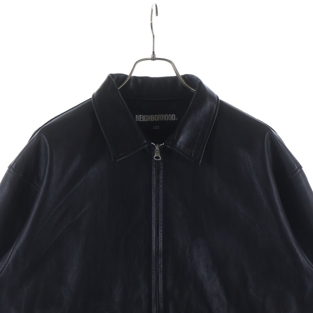 NEIGHBORHOOD(ネイバーフッド) 24AW LEATHER ZIP WORK JACKET レザー ジップ ワーク ジャケット ブラック 242SZNH-JKM01