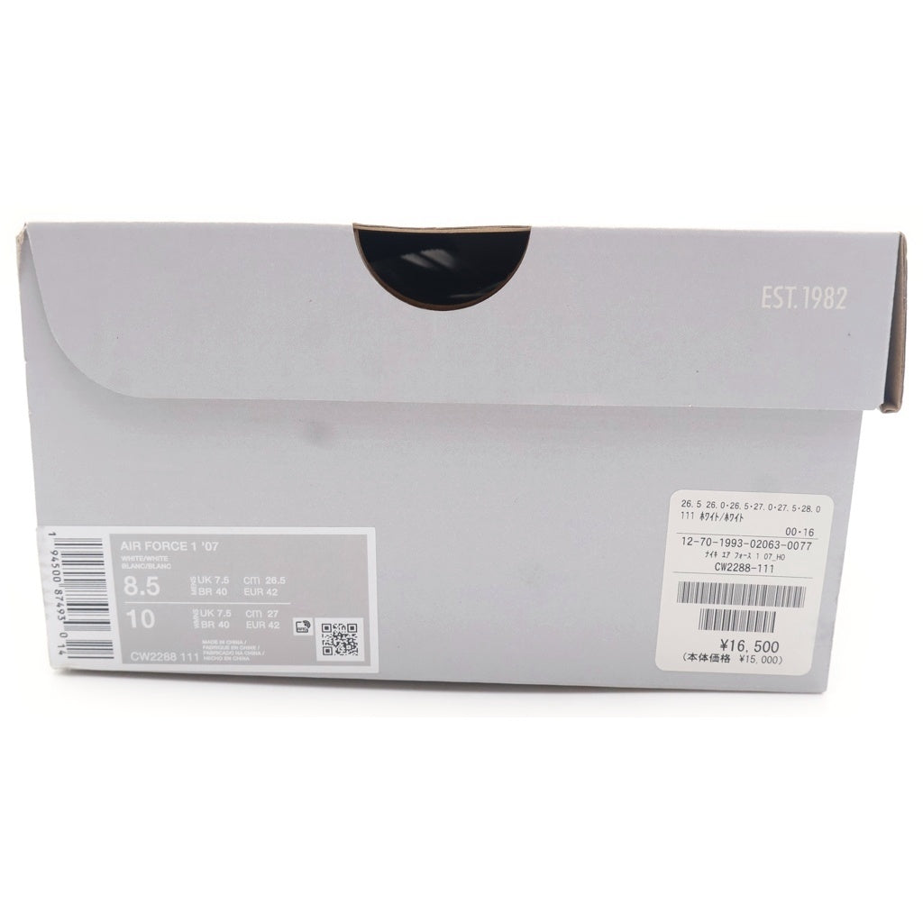 NIKE(ナイキ) AIR FORCE 1'07 エアフォース1 ローカットスニーカーホワイト US8.5/26.5cm CW2288-111