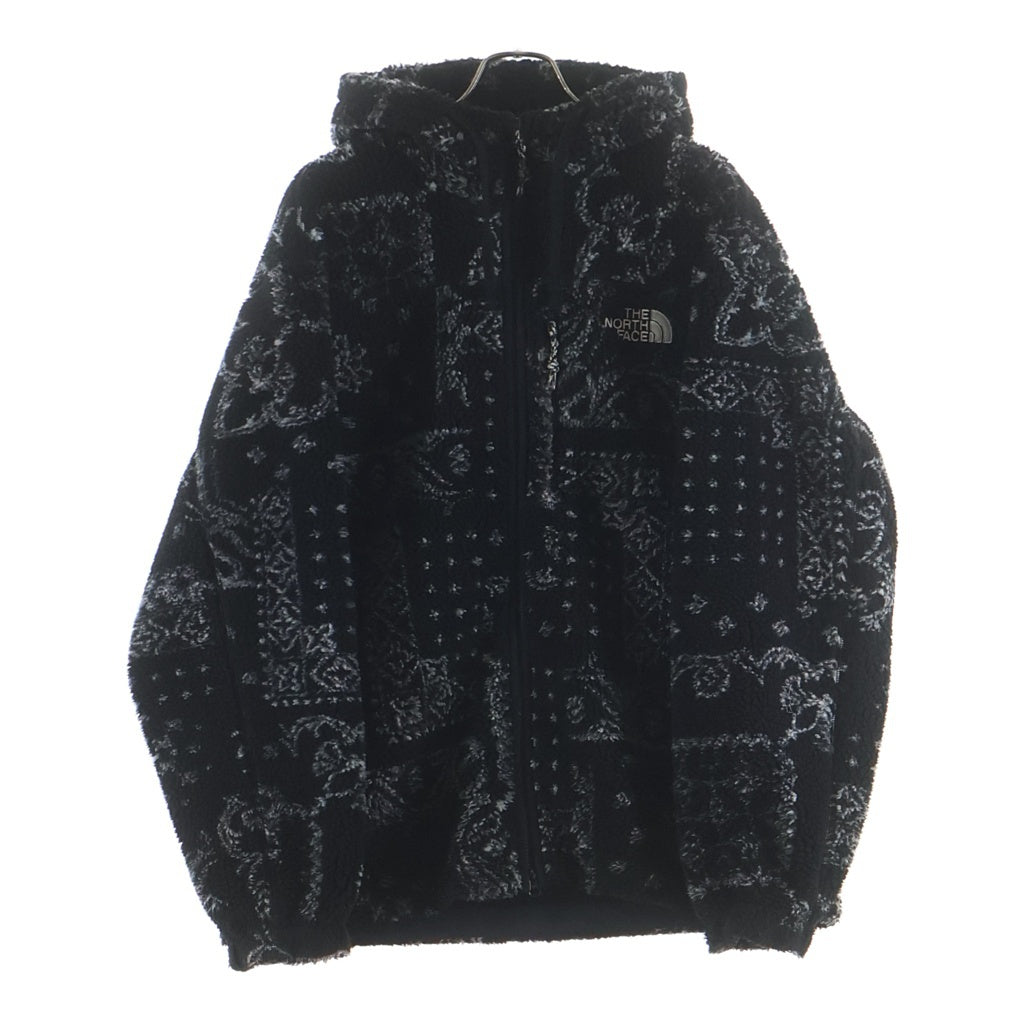 THE NORTH FACE(ザノースフェイス) NOVELTY PLAY GREEN FLEECE HOODIE ペイズリー柄 フーデッド ジップアップ ボアジャケット ブラック NJ4FN67A